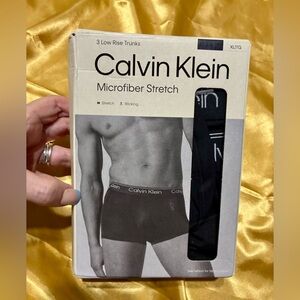 Calvin Klein Black Microfiber Stretch Low Rise Trunks - 3 Pack